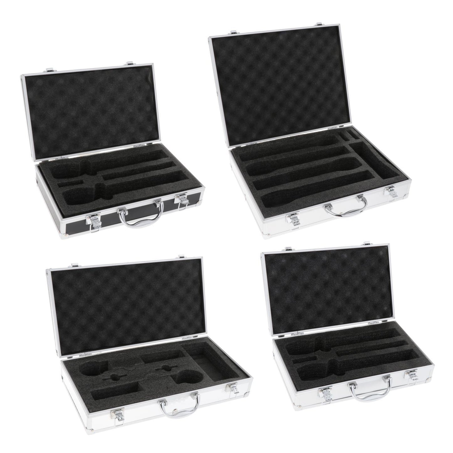 Microphone Case Mic Case Hard for Live Broadcast Control Room Singing Argent lengthen