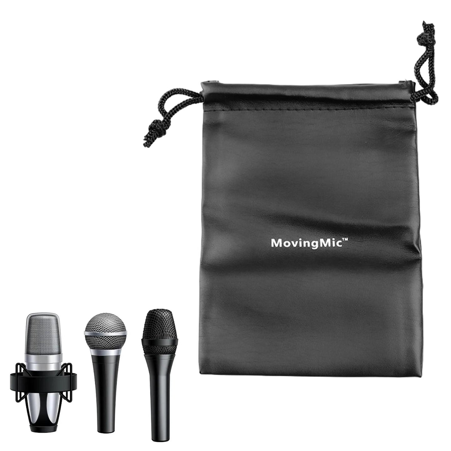 2x Storage Pouch Portable Mic Protective Bag for Travelling Camping Business B 17x12cm