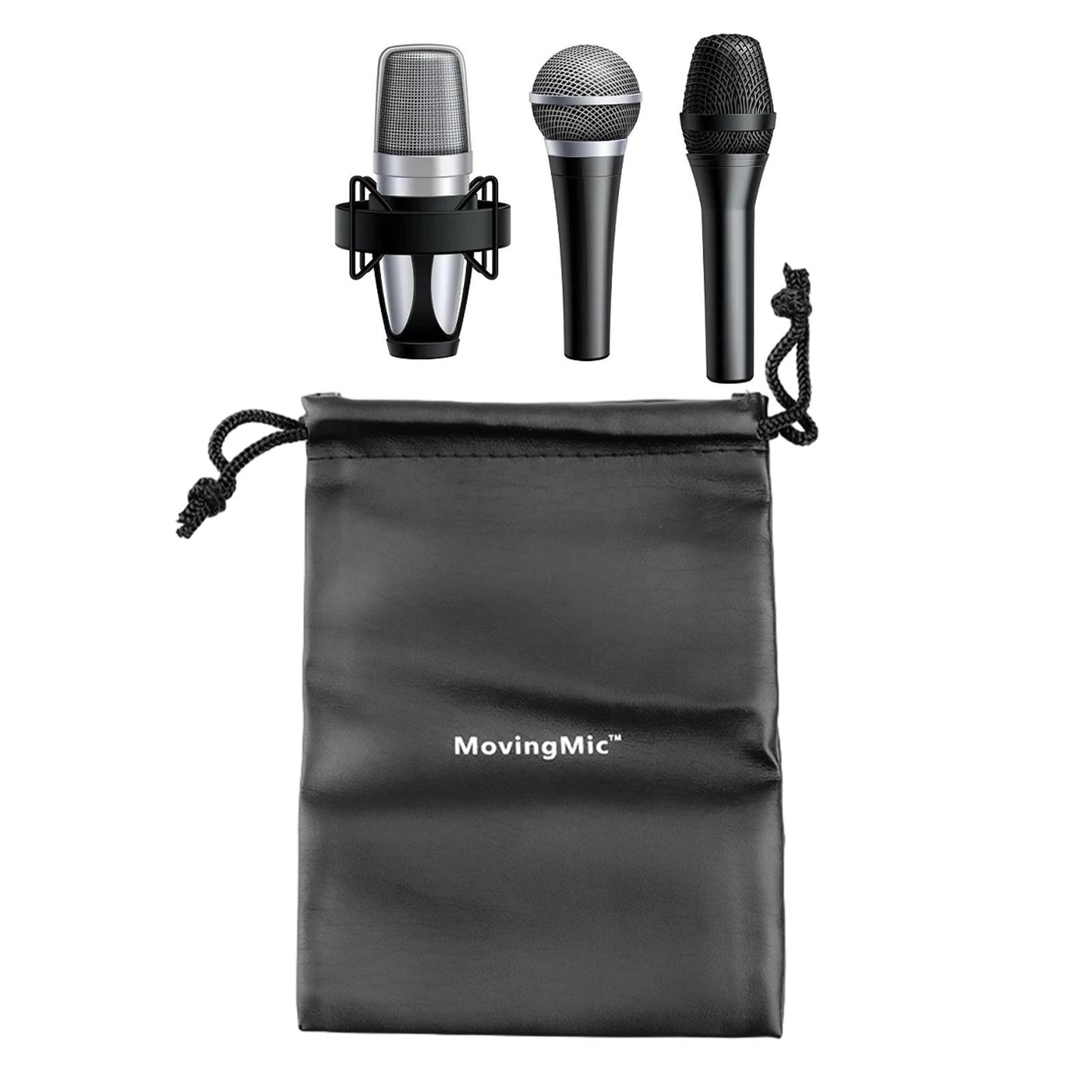 2x Storage Pouch Portable Mic Protective Bag for Travelling Camping Business B 17x12cm