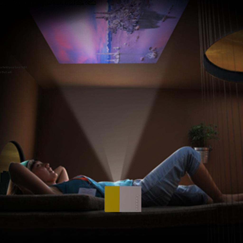 YG300 LED Mini Projector LED Video Home Theater Built-in Media Player Yellow