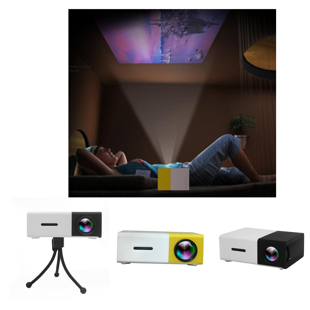 YG300 LED Mini Projector LED Video Home Theater Built-in Media Player Yellow