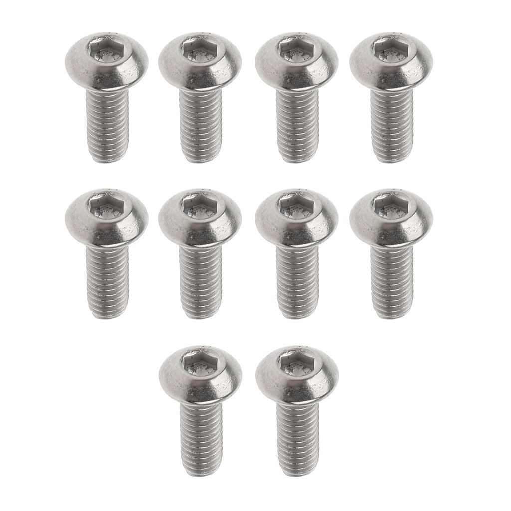 10 Pieces GR1 Titanium Alloy Hexagon Button Head Cap Bolts Screws M3 x 8mm