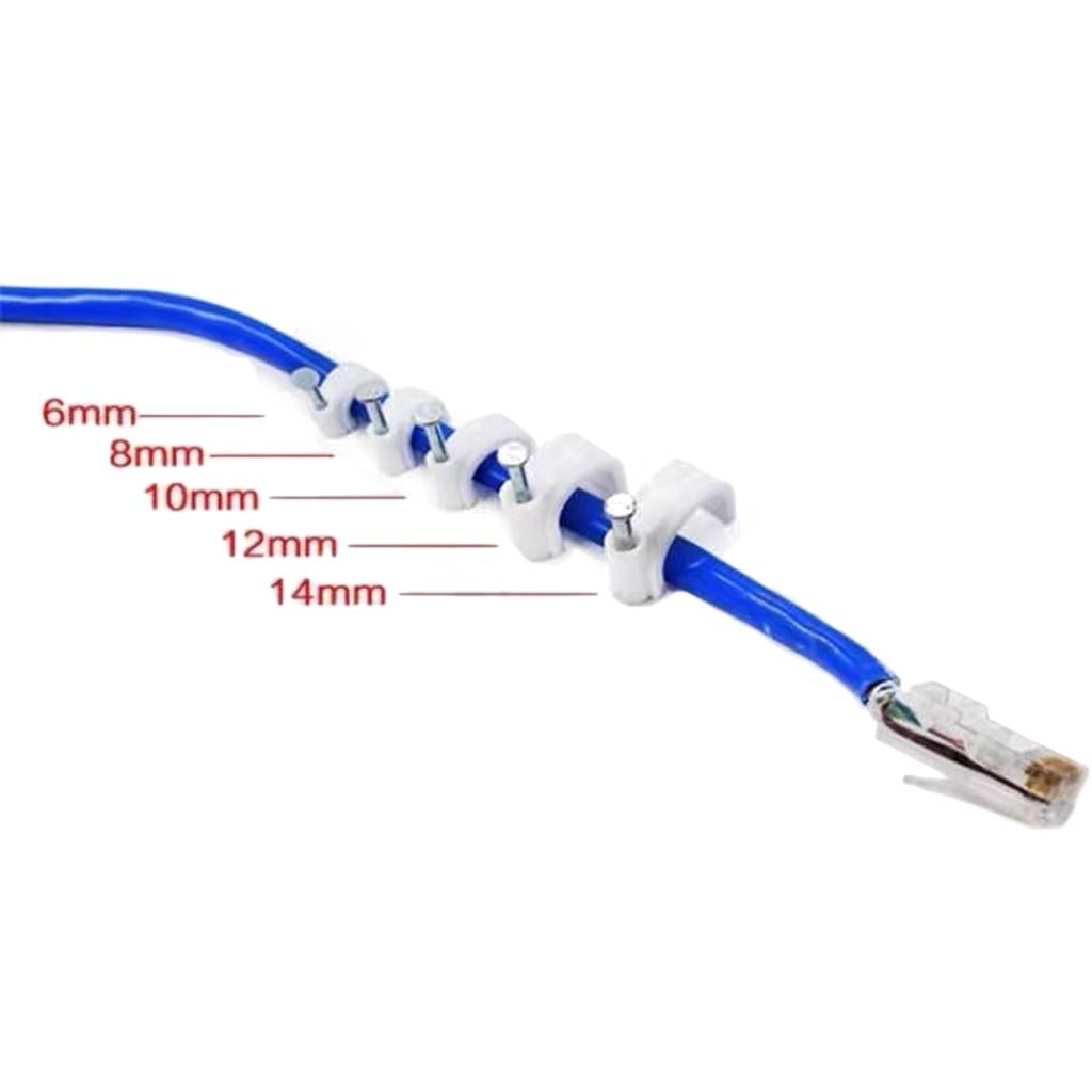 100pcs Plastic Electrical Wire Cable Clips High Carbon Steel Nail 4-25mm 25mm
