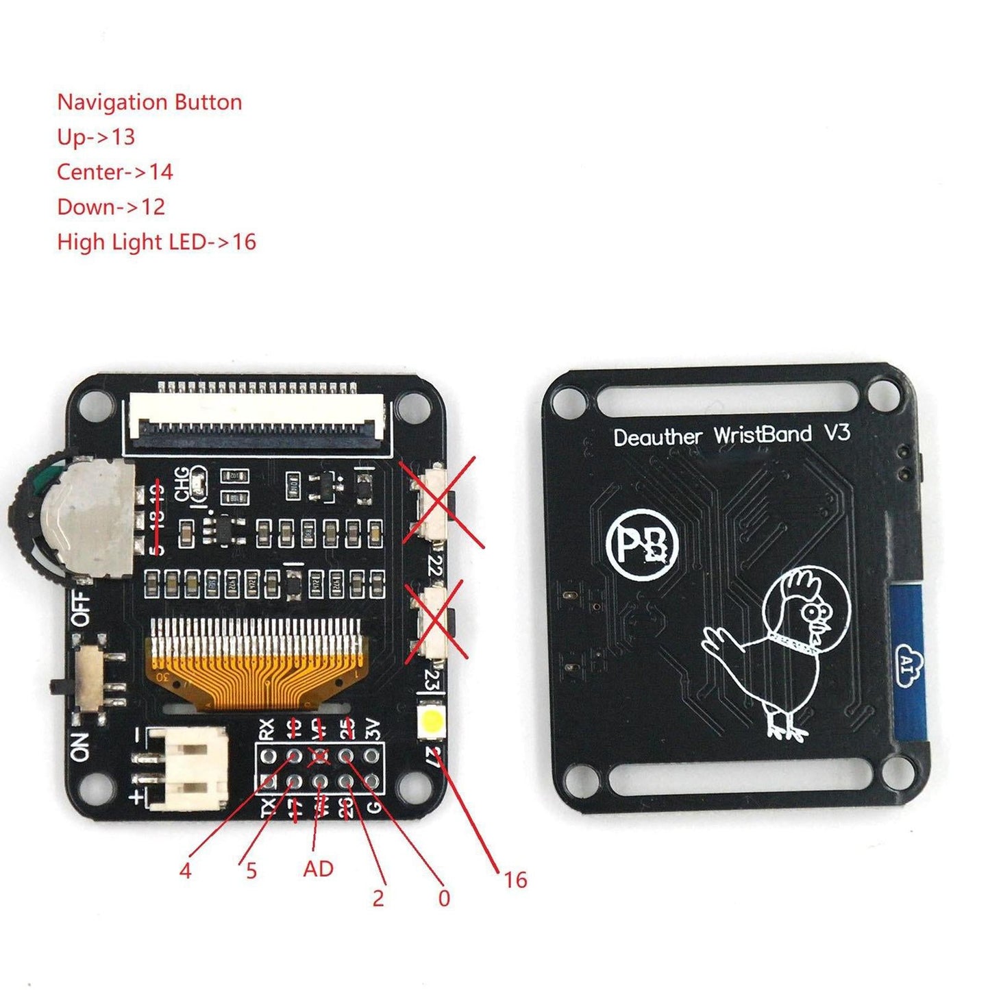 Professional WiFi Test Tool ESP8266 WiFi Deauther Watch Red