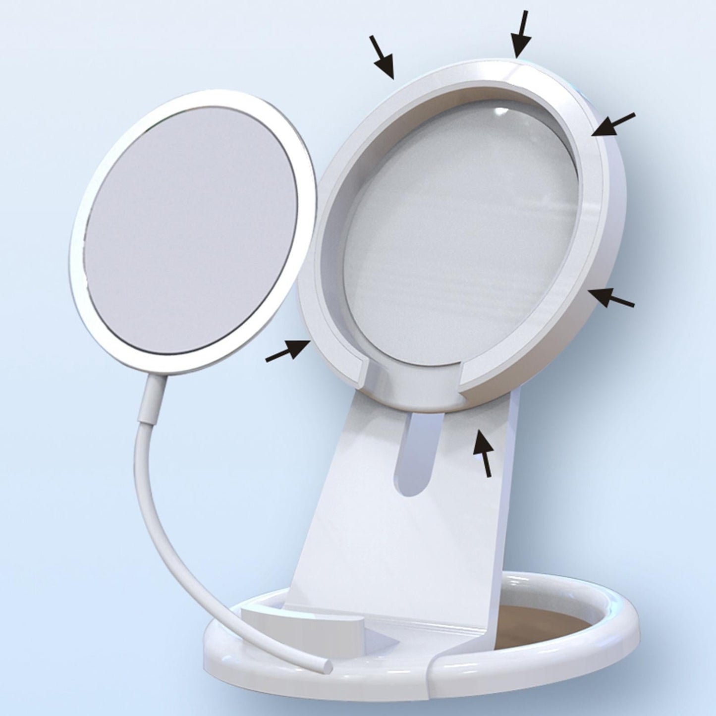 Wireless Charger Phone Holder Mount Adjustable Bracket for iPhone 12 White