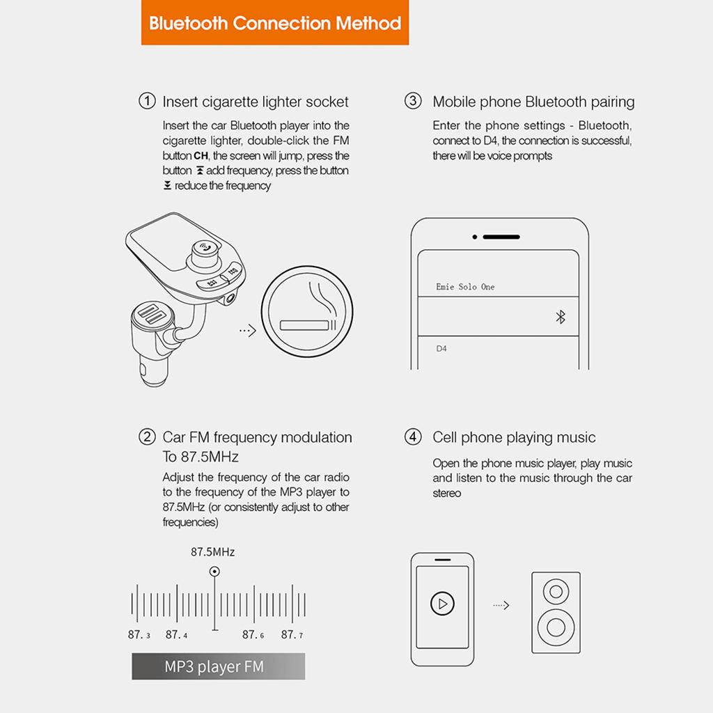 In-Car Bluetooth FM Transmitter Radio Adapter 3.0 Inch Display Audio Players green