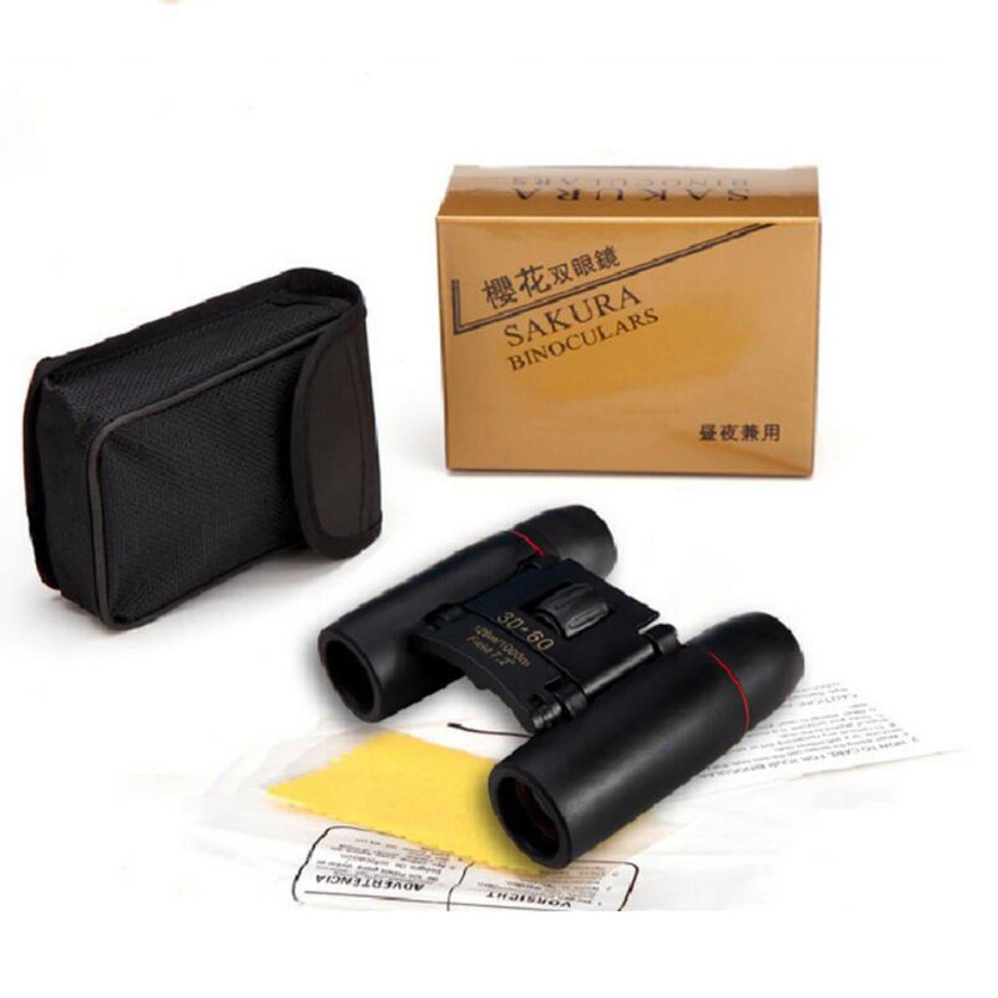 Mini 30 x 60 Zoom Night Vision Binoculars HD Telescope Black