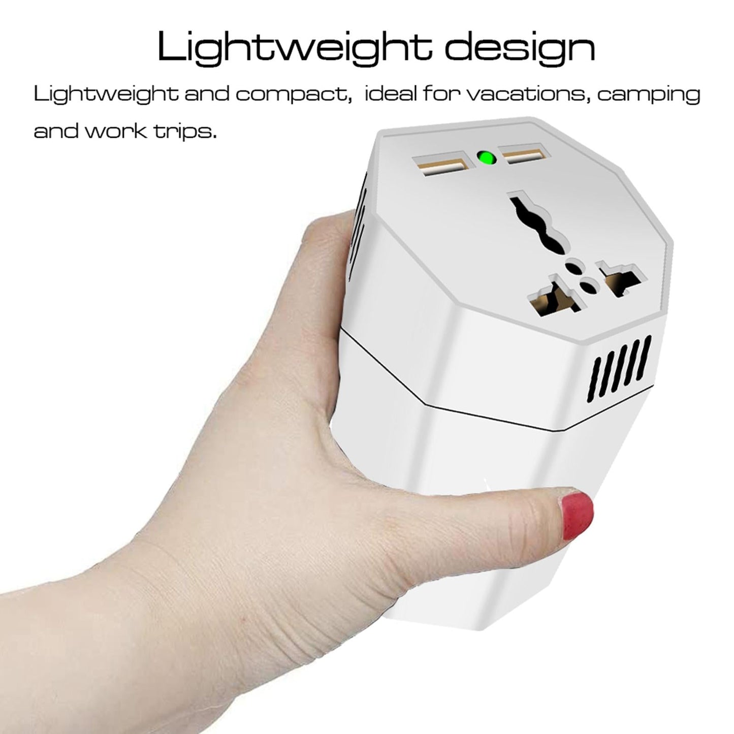 400W Small Car Power Inverter Socket DC 12V to 110V 220V AC White