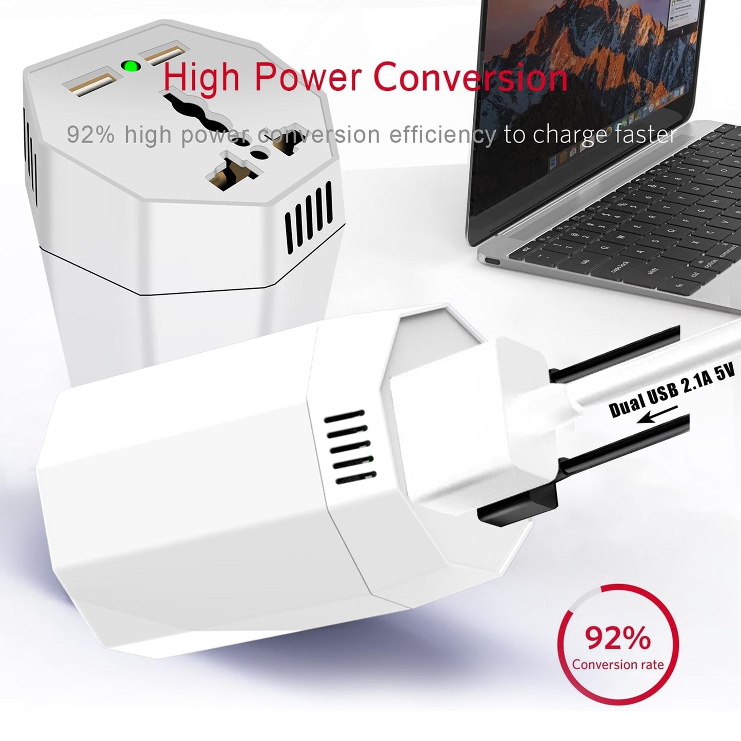 400W Small Car Power Inverter Socket DC 12V to 110V 220V AC White