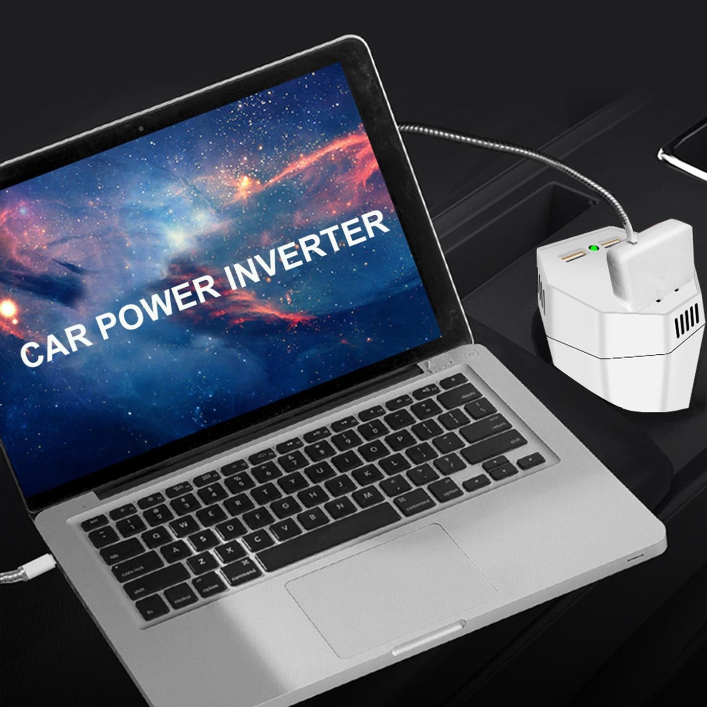 400W Small Car Power Inverter Socket DC 12V to 110V 220V AC White