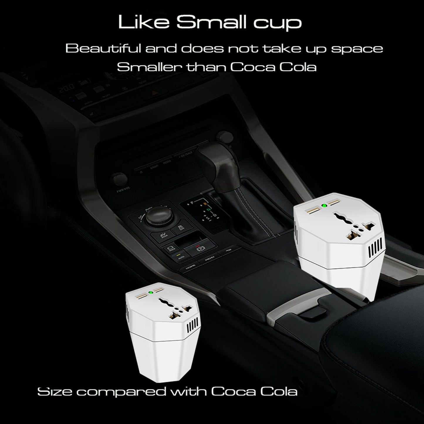 400W Small Car Power Inverter Socket DC 12V to 110V 220V AC White