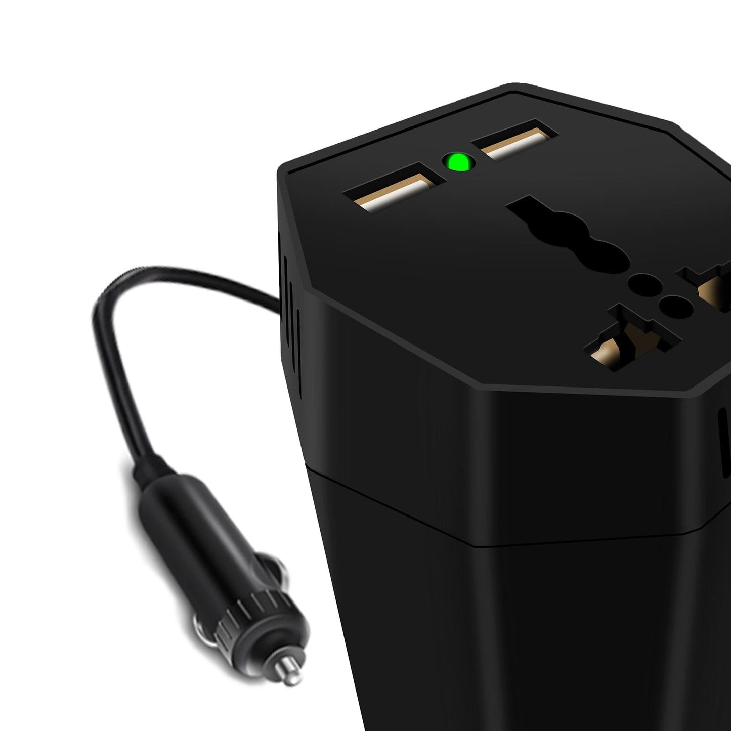 400W Small Car Power Inverter Socket DC 12V to 110V 220V AC Black