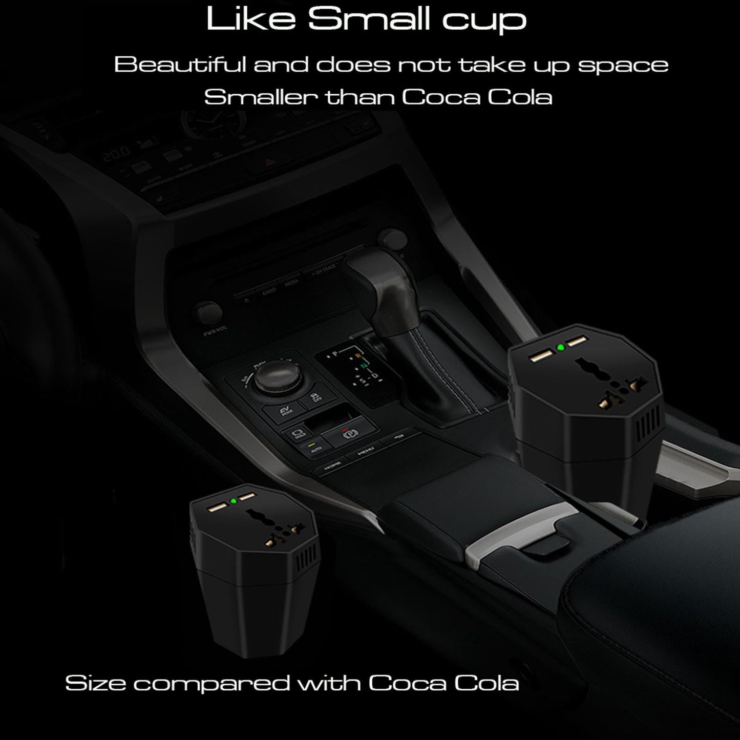 400W Small Car Power Inverter Socket DC 12V to 110V 220V AC Black