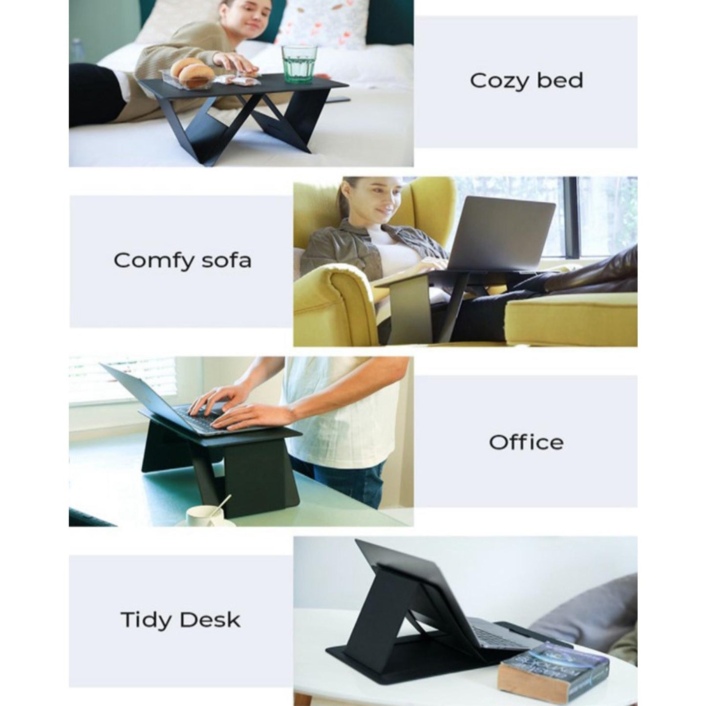 Laptop Stand Adjustable Angle Compatible with 10-17" Laptops for Work Bed