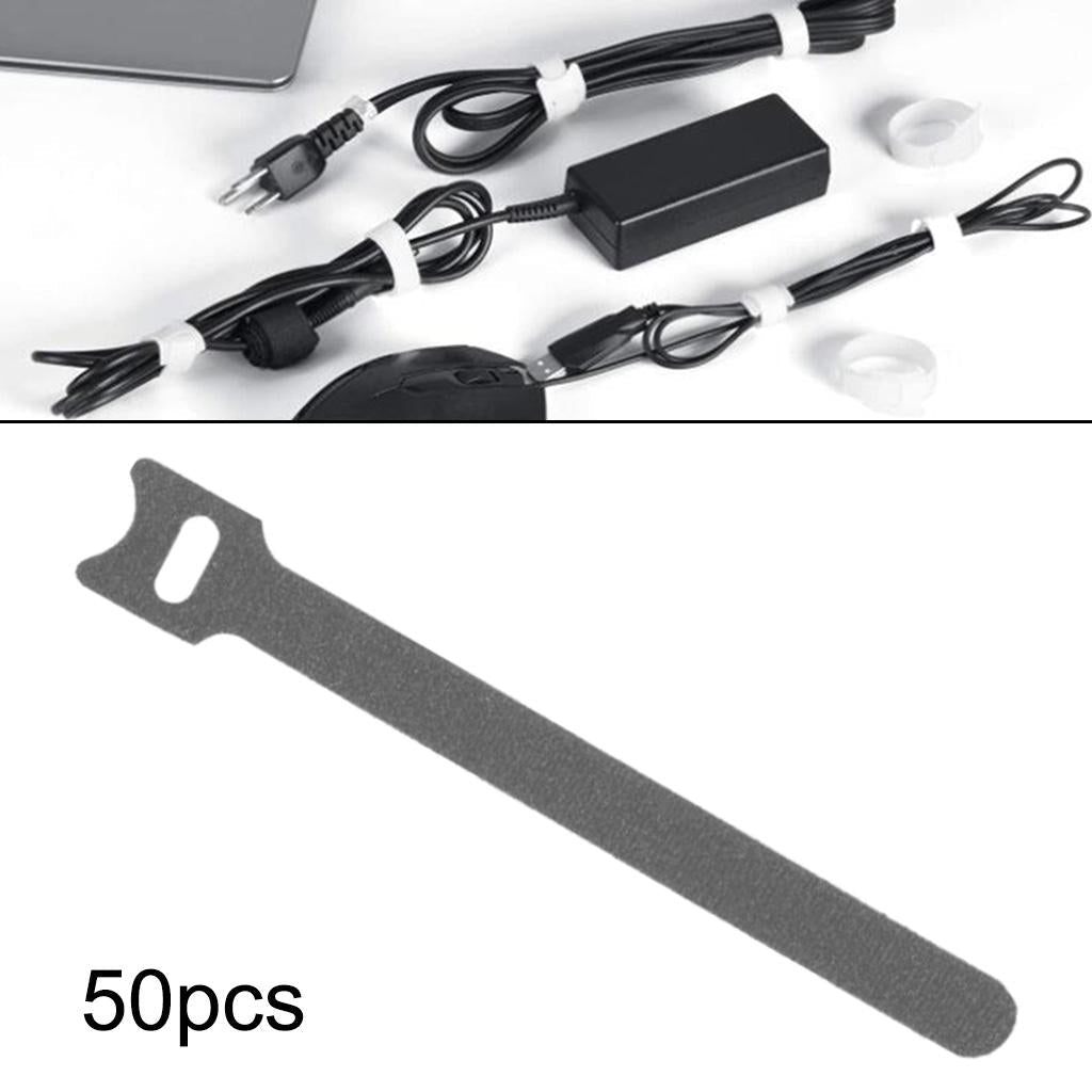 50pcs Cable Cord Tie Straps Reusable Cable Ties Cord Straps Grey 12x200mm