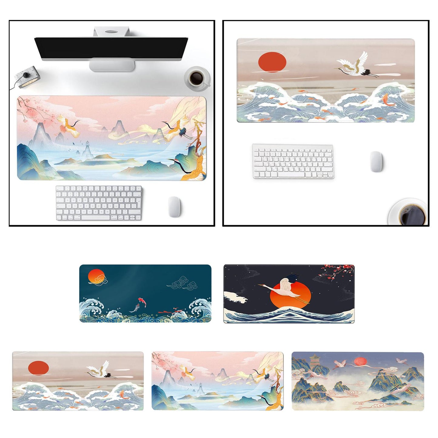 Classical Retro Chinese Style 90x40cm Large Mouse Pad Keyboard Mat A