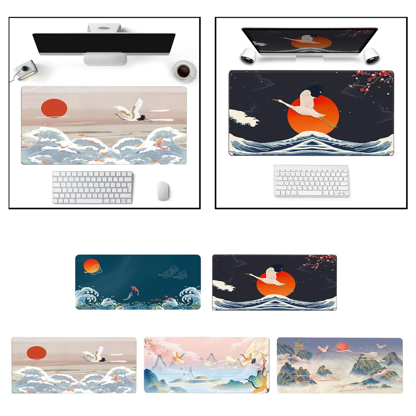 Classical Retro Chinese Style 90x40cm Large Mouse Pad Keyboard Mat A