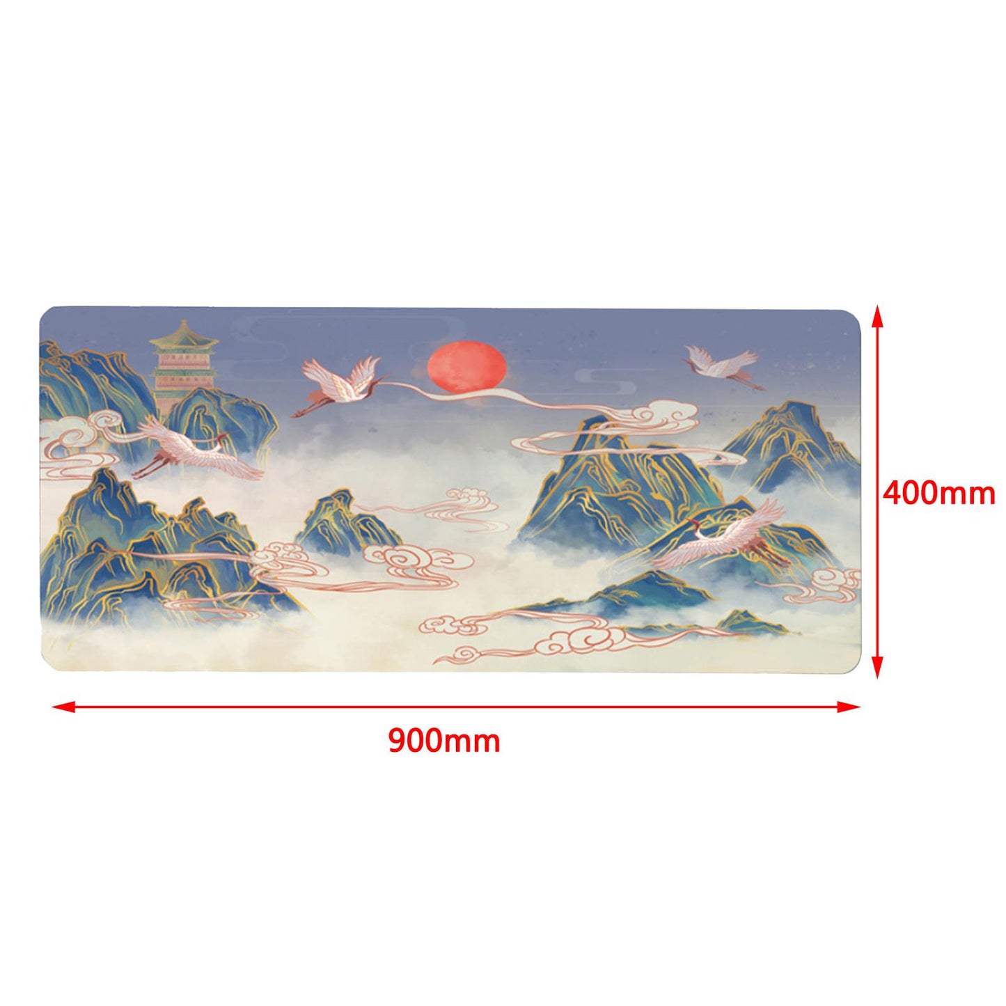 Classical Retro Chinese Style 90x40cm Large Mouse Pad Keyboard Mat C