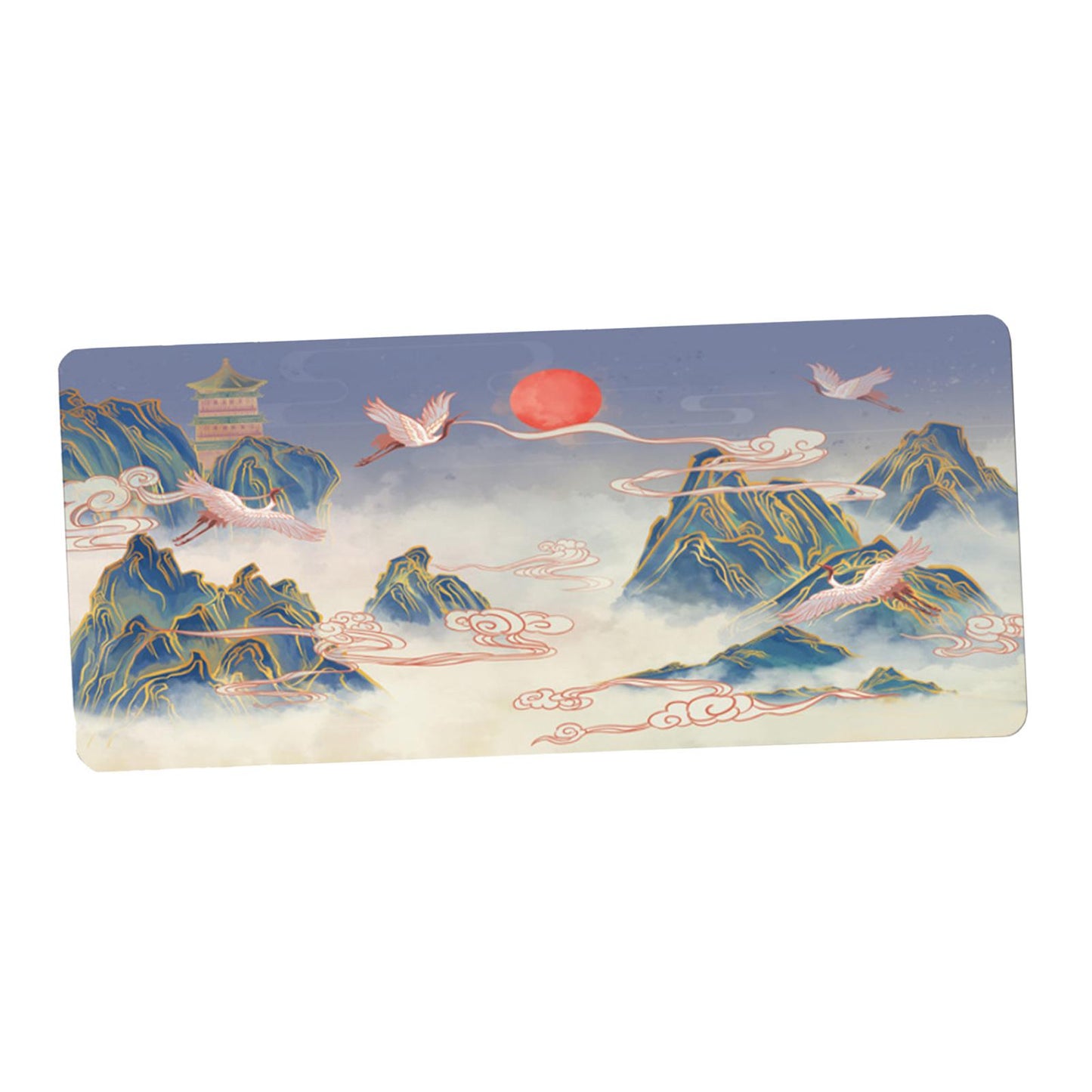 Classical Retro Chinese Style 90x40cm Large Mouse Pad Keyboard Mat C