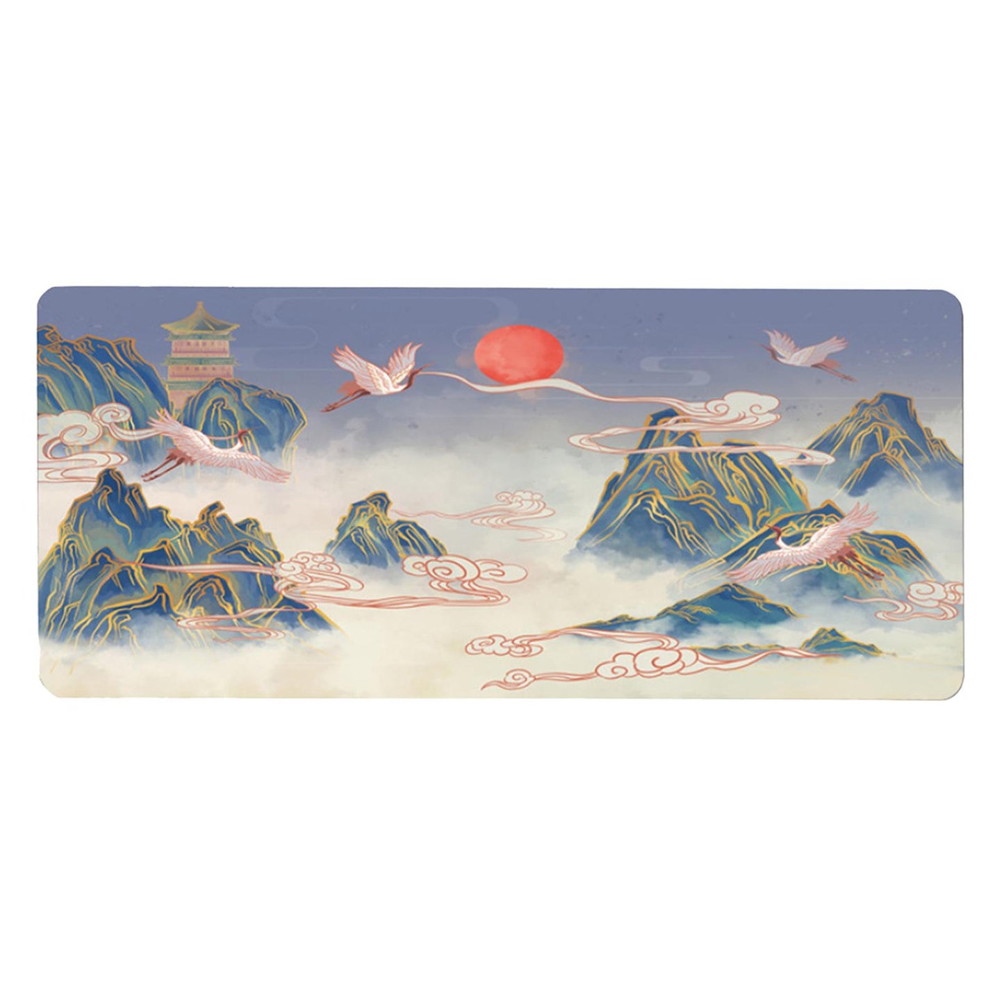 Classical Retro Chinese Style 90x40cm Large Mouse Pad Keyboard Mat C