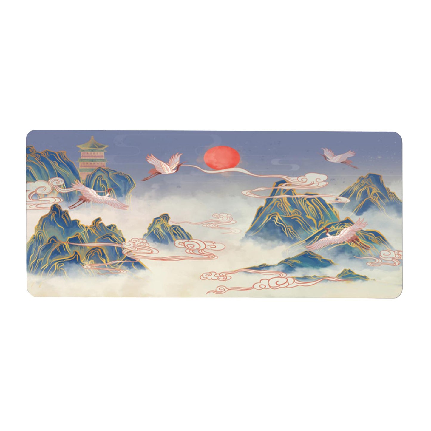 Classical Retro Chinese Style 90x40cm Large Mouse Pad Keyboard Mat C