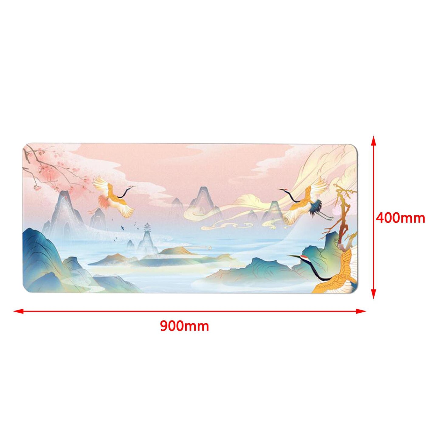 Classical Retro Chinese Style 90x40cm Large Mouse Pad Keyboard Mat E