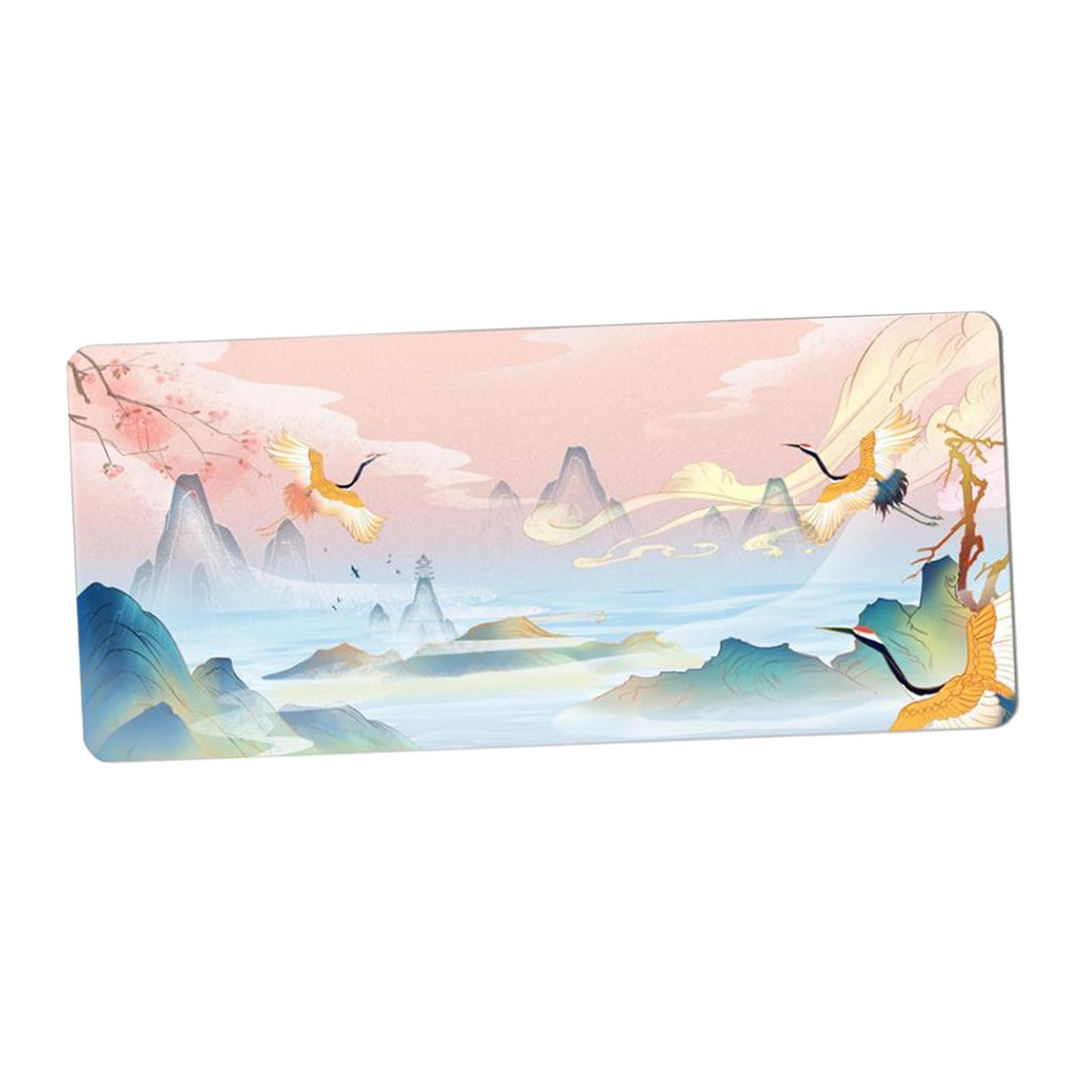 Classical Retro Chinese Style 90x40cm Large Mouse Pad Keyboard Mat E