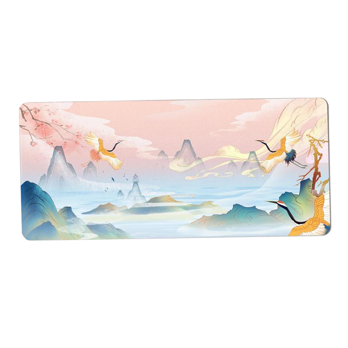 Classical Retro Chinese Style 90x40cm Large Mouse Pad Keyboard Mat E