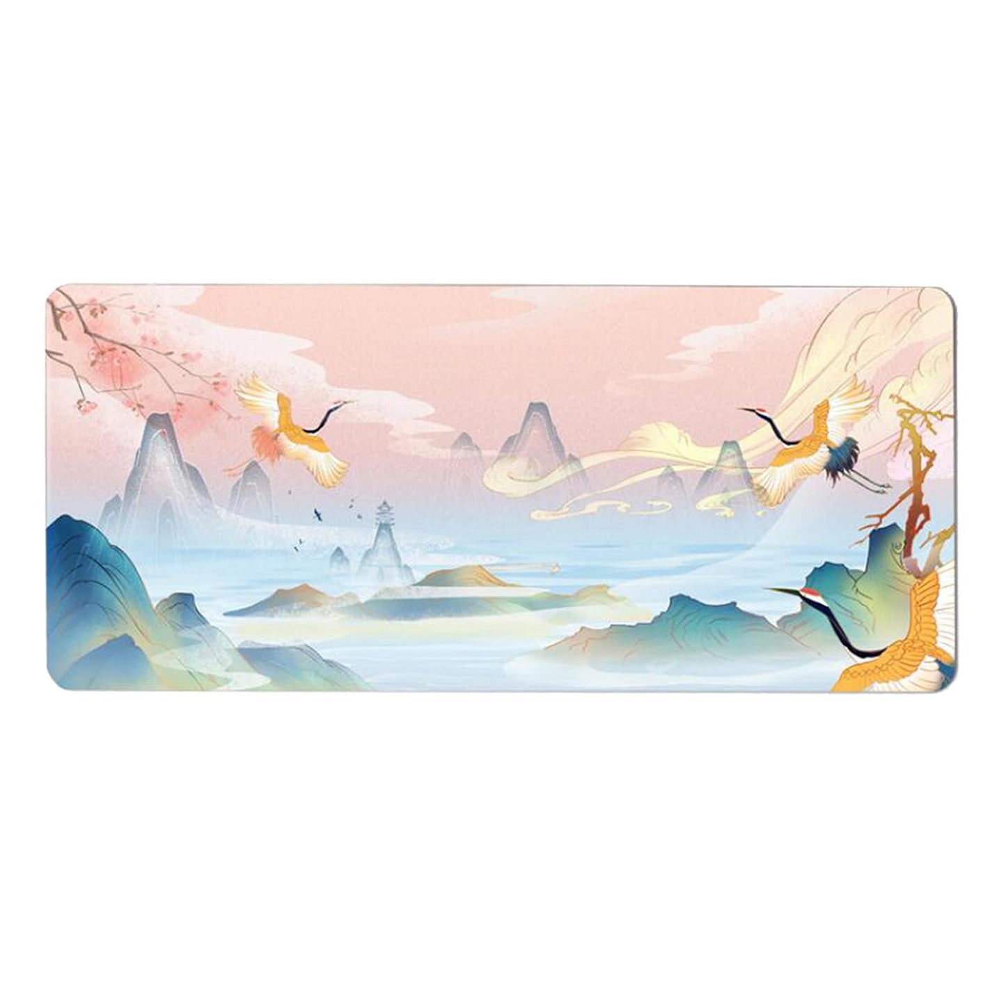 Classical Retro Chinese Style 90x40cm Large Mouse Pad Keyboard Mat E