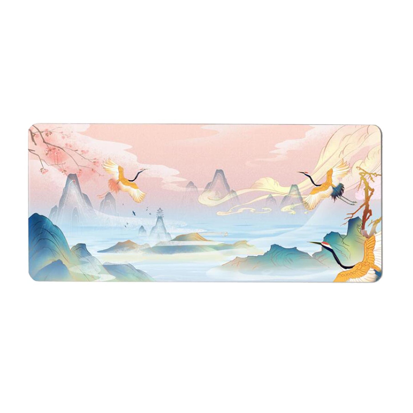 Classical Retro Chinese Style 90x40cm Large Mouse Pad Keyboard Mat E