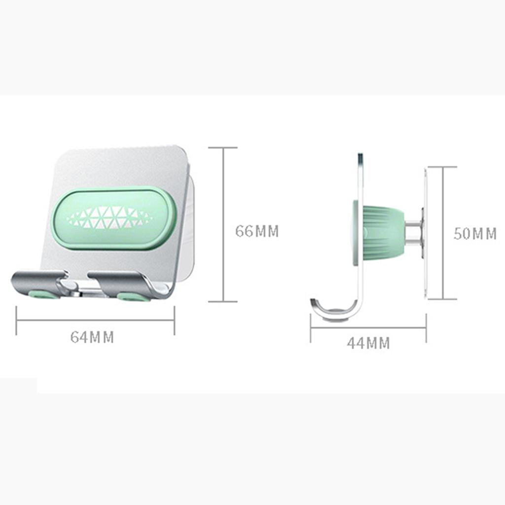 Shower Wall Phone Holder Hands Free Bathroom Kitchen Office Glass Mirrors green silver back