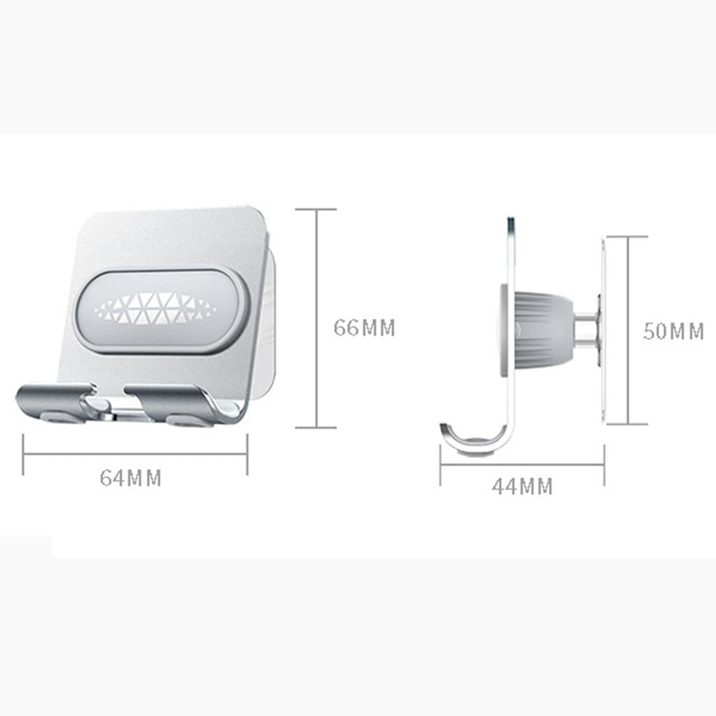 Shower Wall Phone Holder Hands Free Bathroom Kitchen Office Glass Mirrors gray silver back