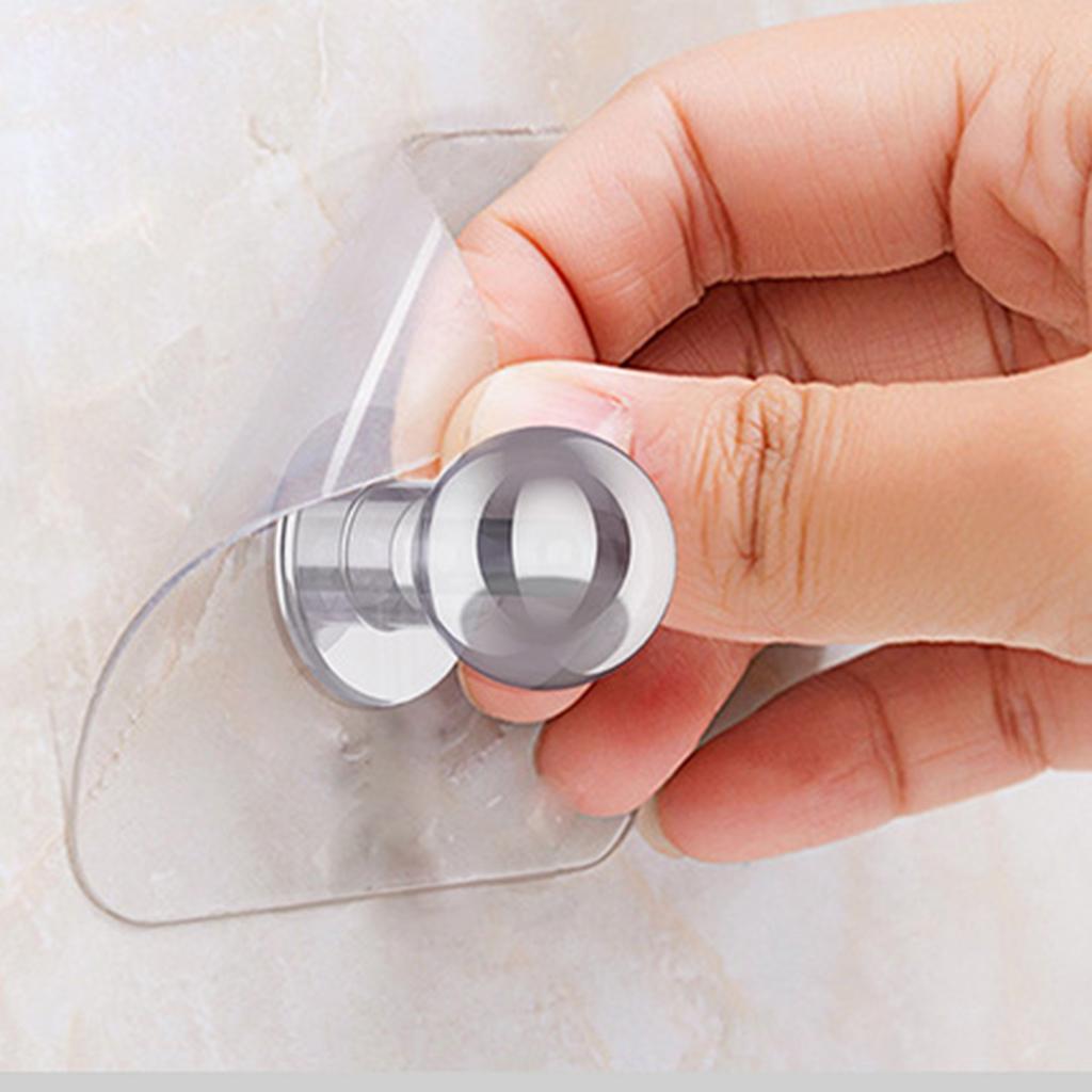 Shower Wall Phone Holder Hands Free Bathroom Kitchen Office Glass Mirrors white white back