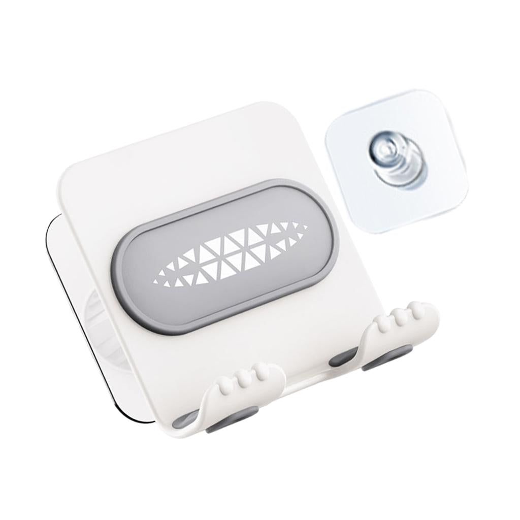 Shower Wall Phone Holder Hands Free Bathroom Kitchen Office Glass Mirrors white white back