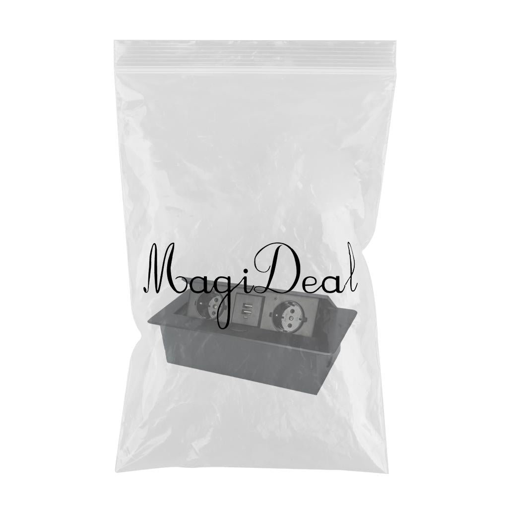 Recessed Table Socket Connection Box AC Power Electric Outlet Black