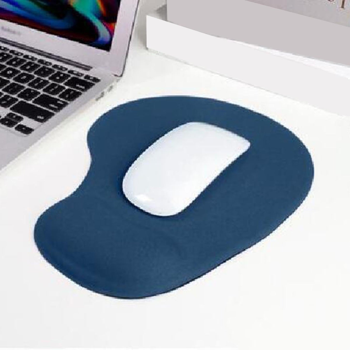 Mouse Pad Non-slip Mat Wrist Rest Rubber for Office Home Desk Computer Dark blue