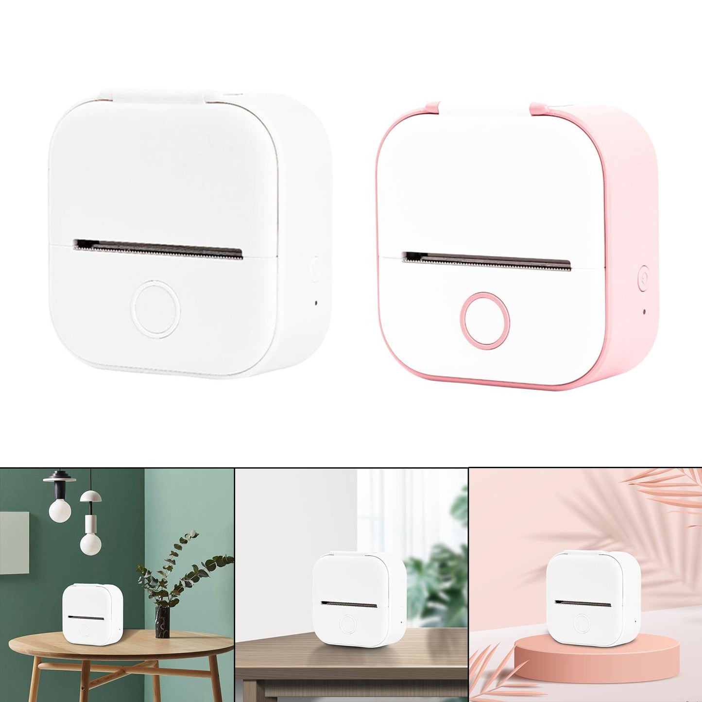 Mini Printer Bluetooth Picture Memo Printing Machine for Office Gadget White