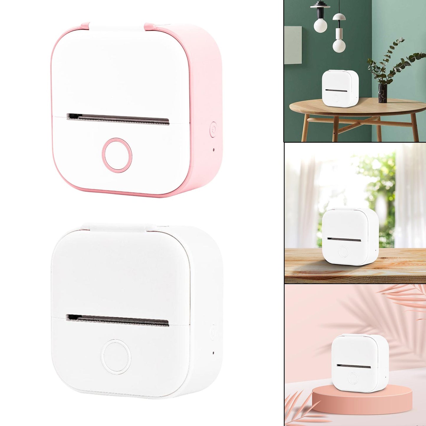 Mini Printer Bluetooth Picture Memo Printing Machine for Office Gadget White