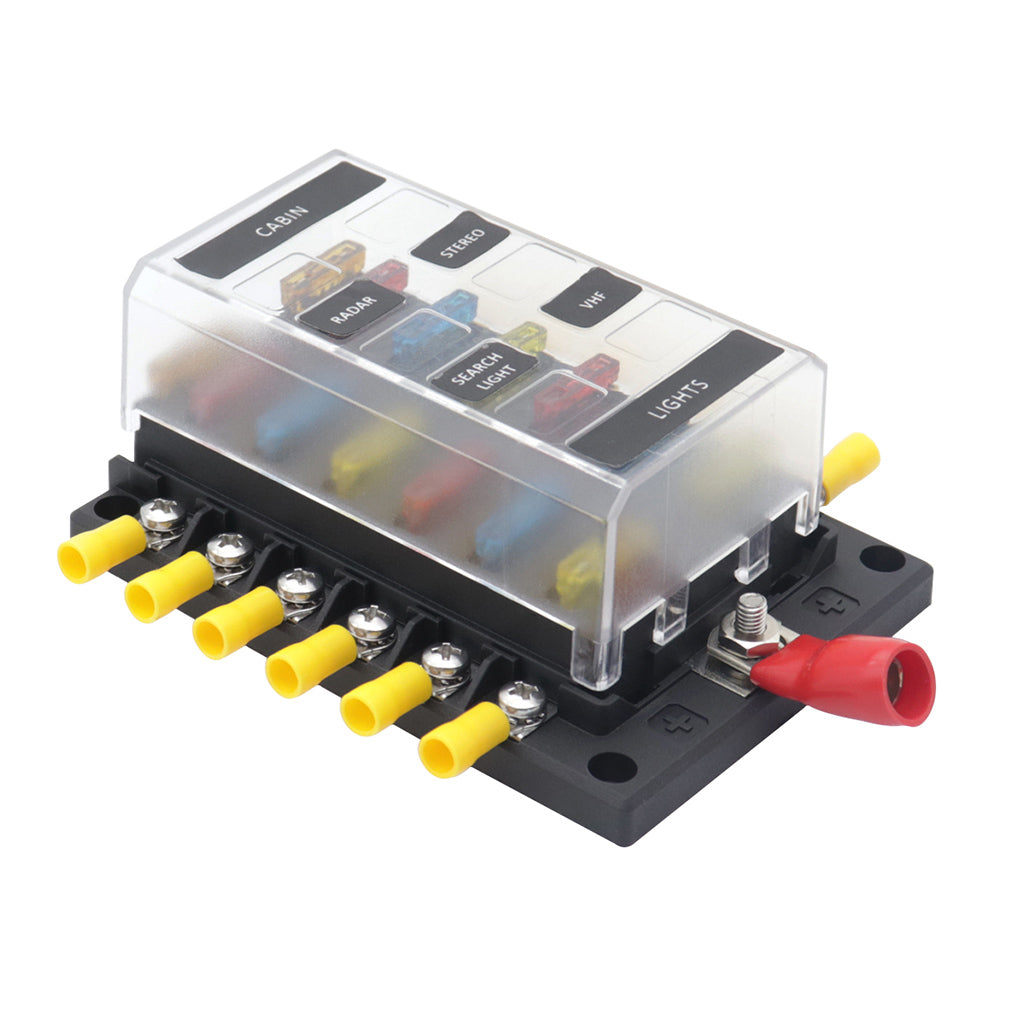 PC PBT Brass Car Blade Fuses Assortment Kit with Decal for Auto Truck Parts 12 Way