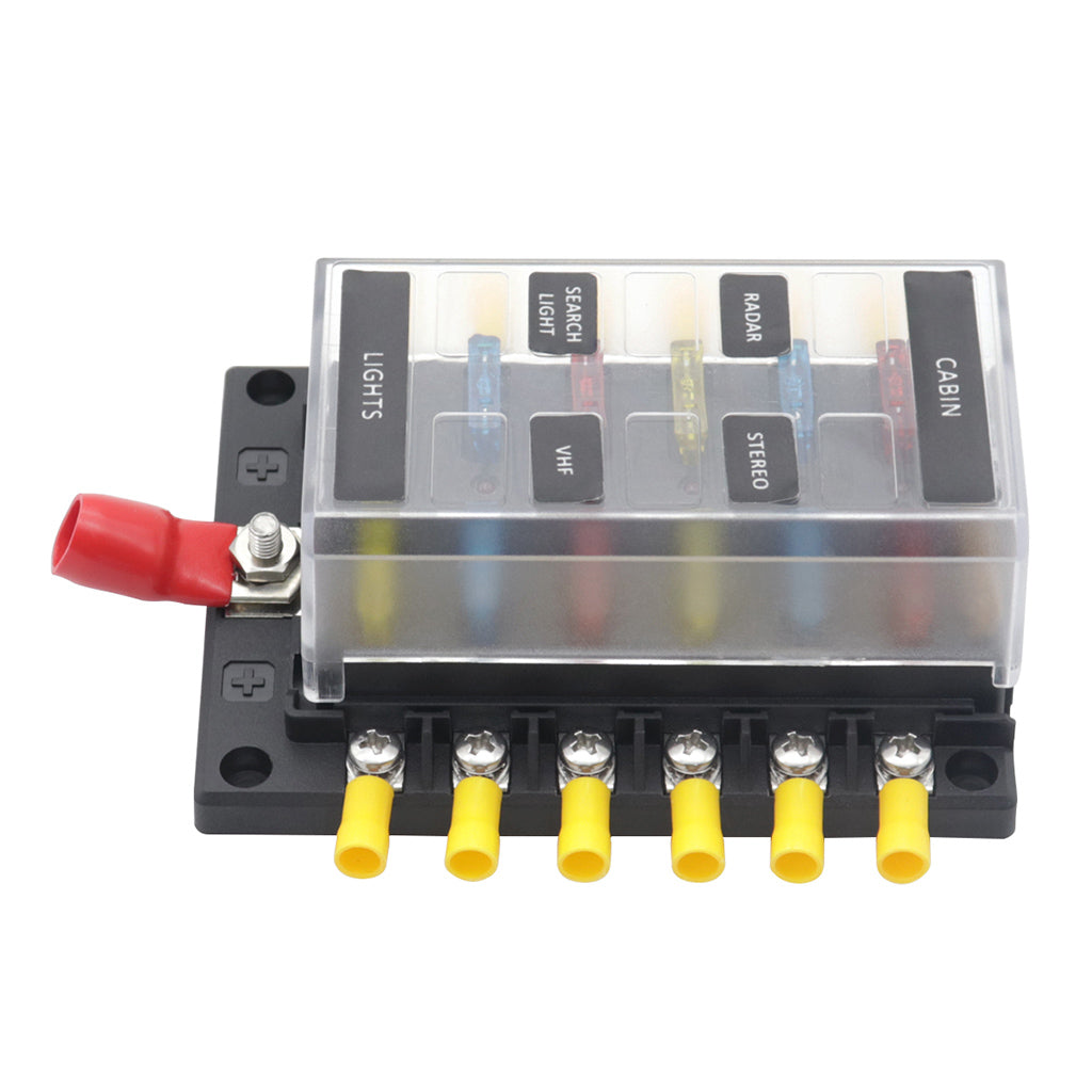 PC PBT Brass Car Blade Fuses Assortment Kit with Decal for Auto Truck Parts 12 Way