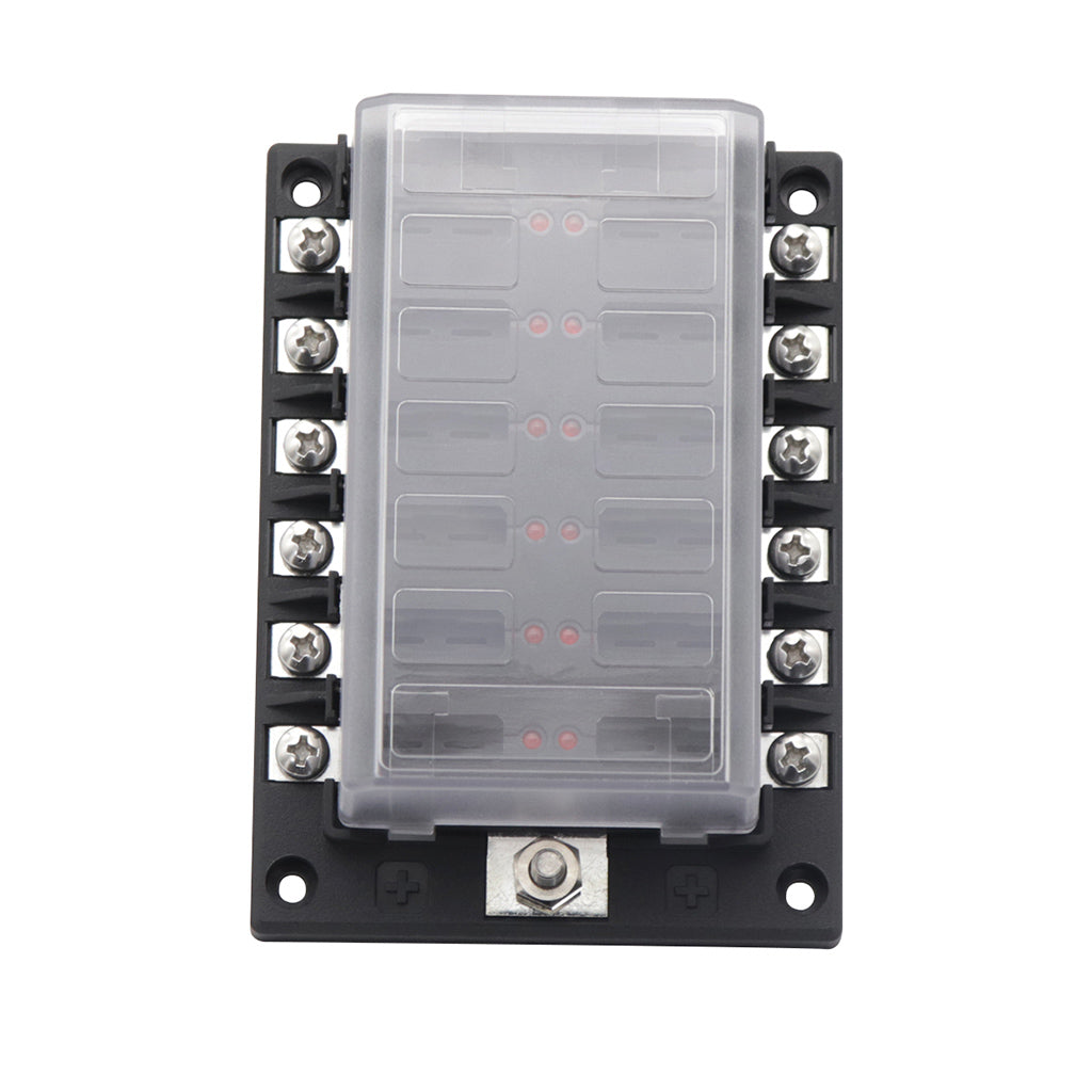 PC PBT Brass Car Blade Fuses Assortment Kit with Decal for Auto Truck Parts 12 Way