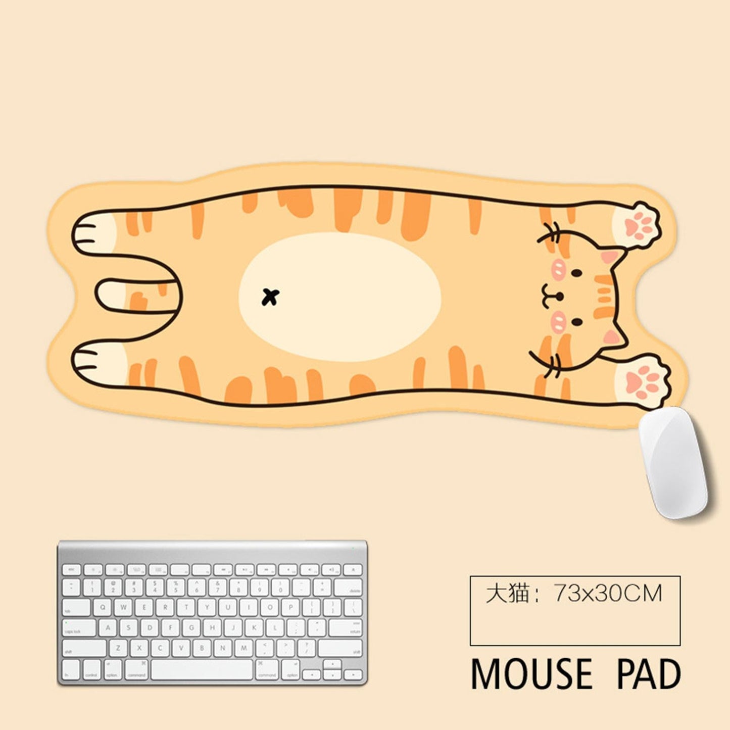 Mouse Pad Cute Kitten Foldable 3mm Thick Non-Fading for Office Home Laptop 73x31cm