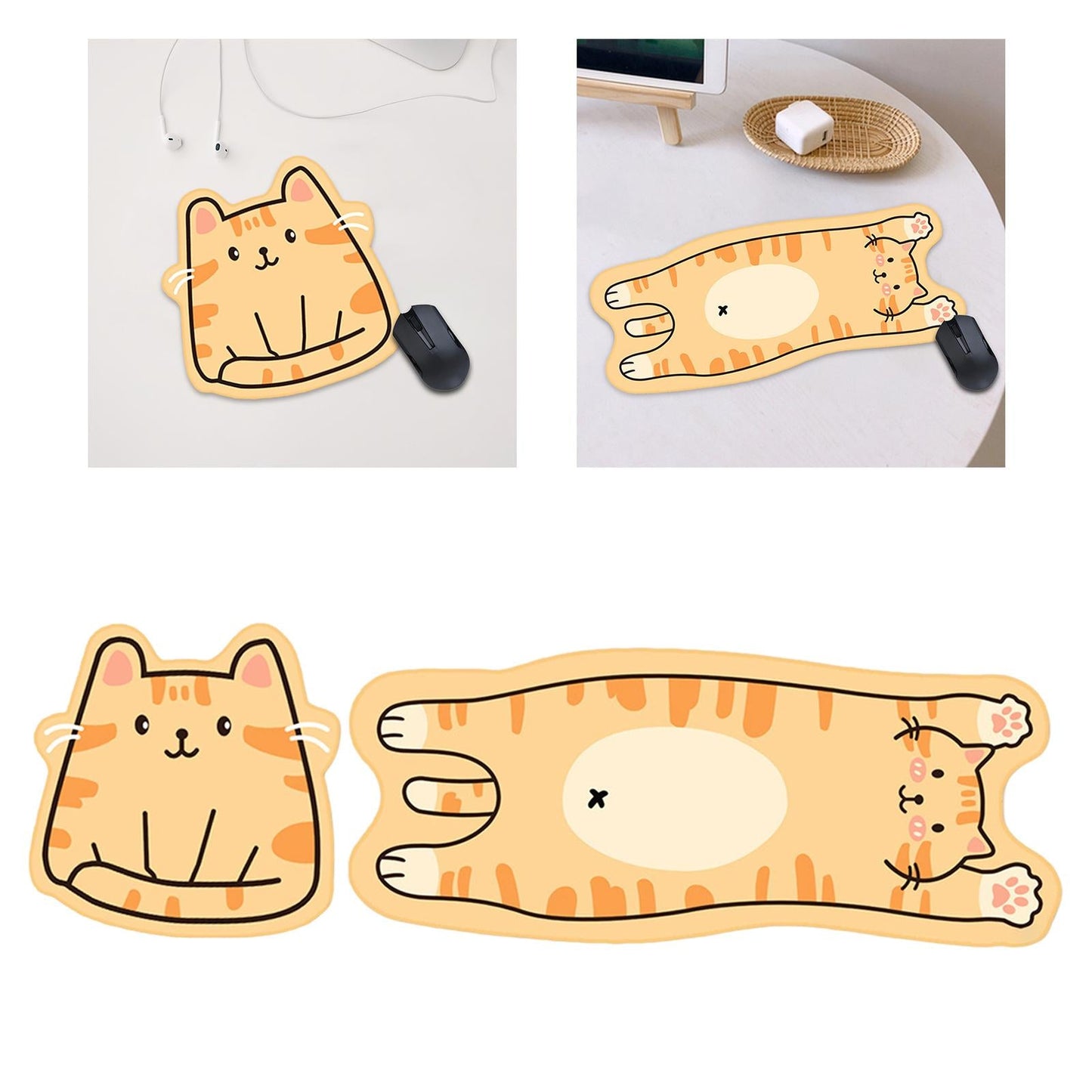 Mouse Pad Cute Kitten Foldable 3mm Thick Non-Fading for Office Home Laptop 73x31cm
