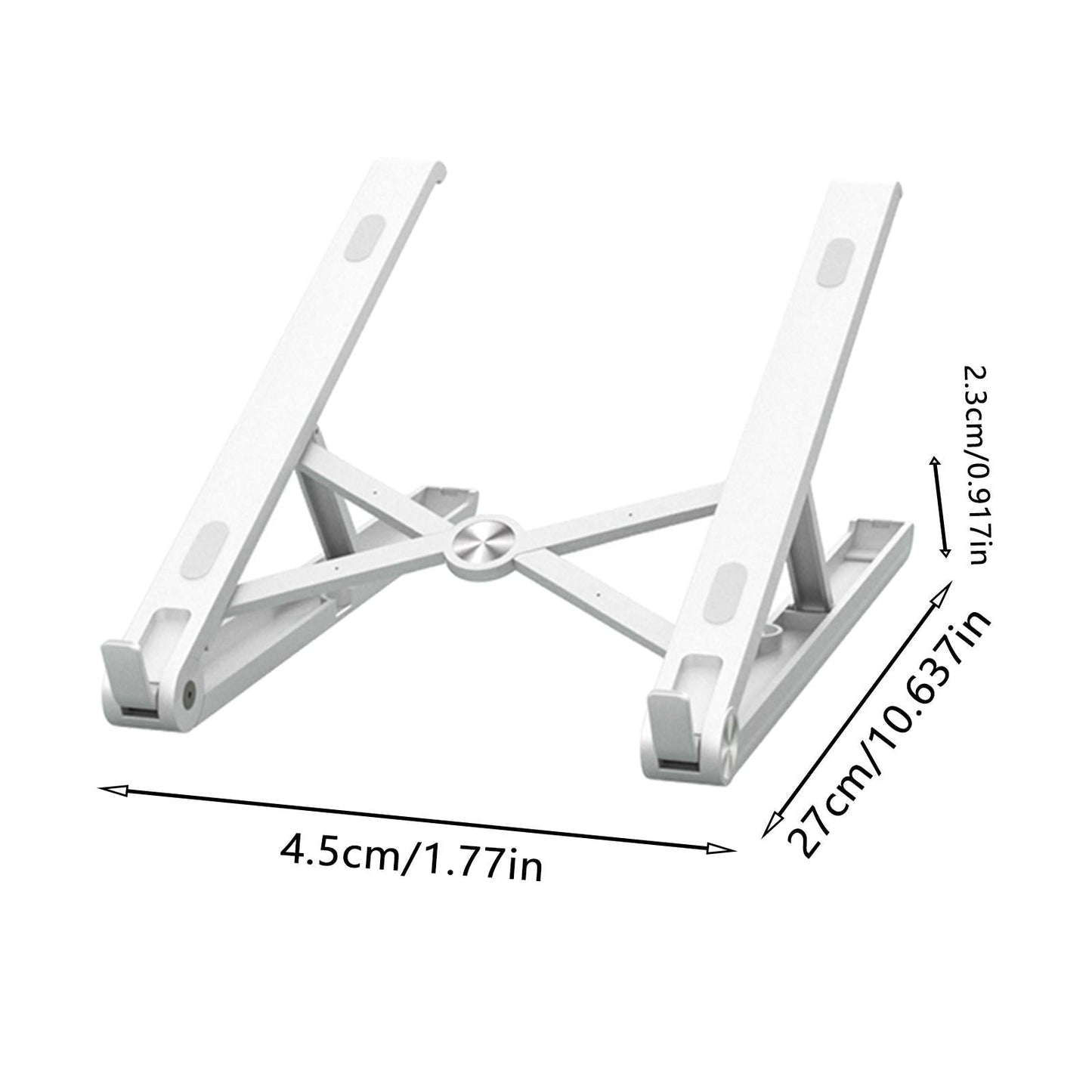 Aluminum Alloy Laptop Stand Riser Lightweight Anti-Slip for Notebook Tablet White