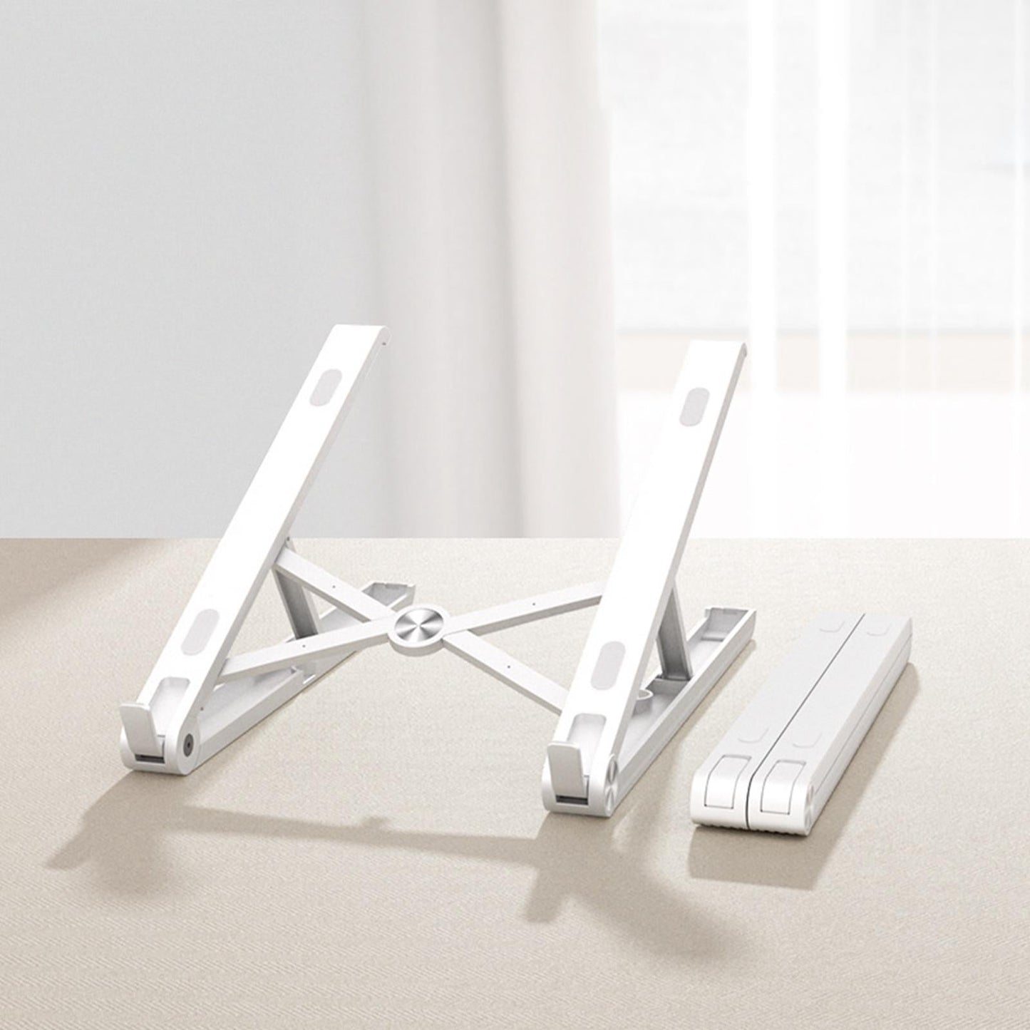 Aluminum Alloy Laptop Stand Riser Lightweight Anti-Slip for Notebook Tablet White