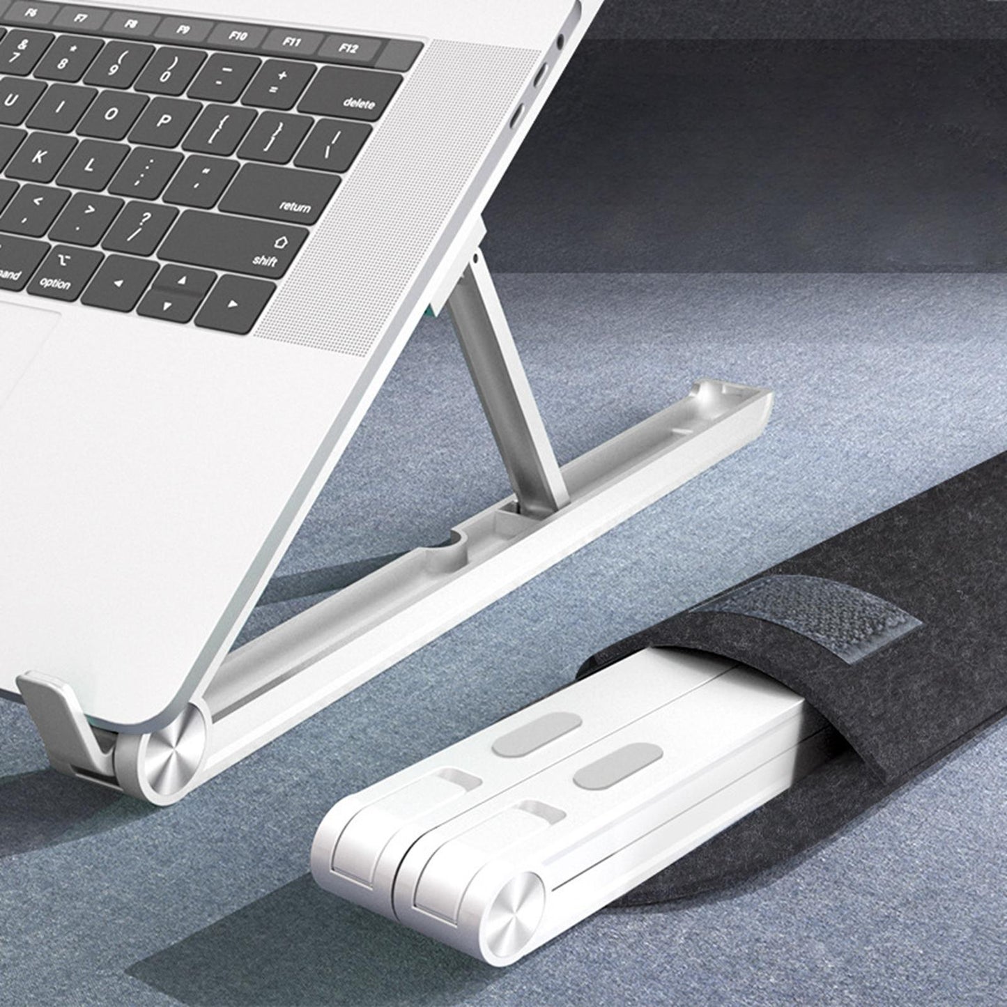 Aluminum Alloy Laptop Stand Riser Lightweight Anti-Slip for Notebook Tablet White