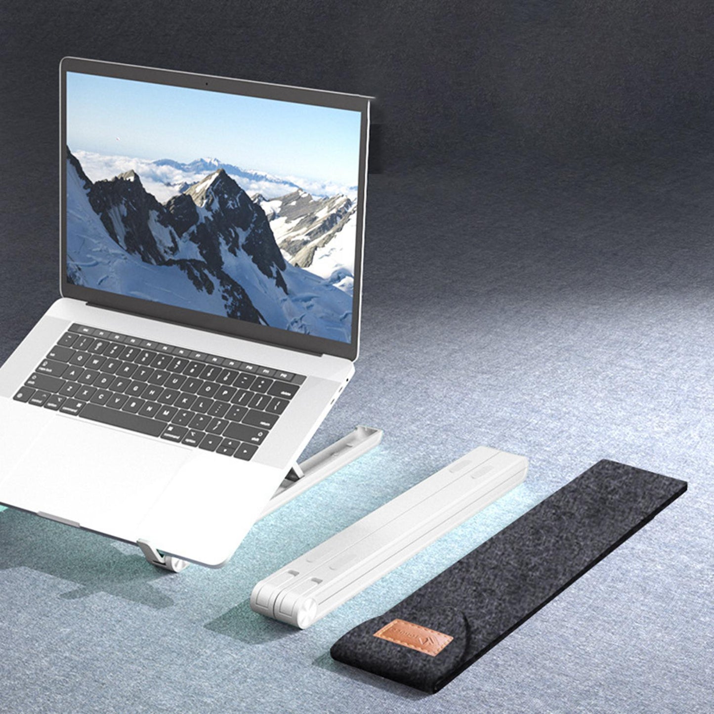 Aluminum Alloy Laptop Stand Riser Lightweight Anti-Slip for Notebook Tablet White