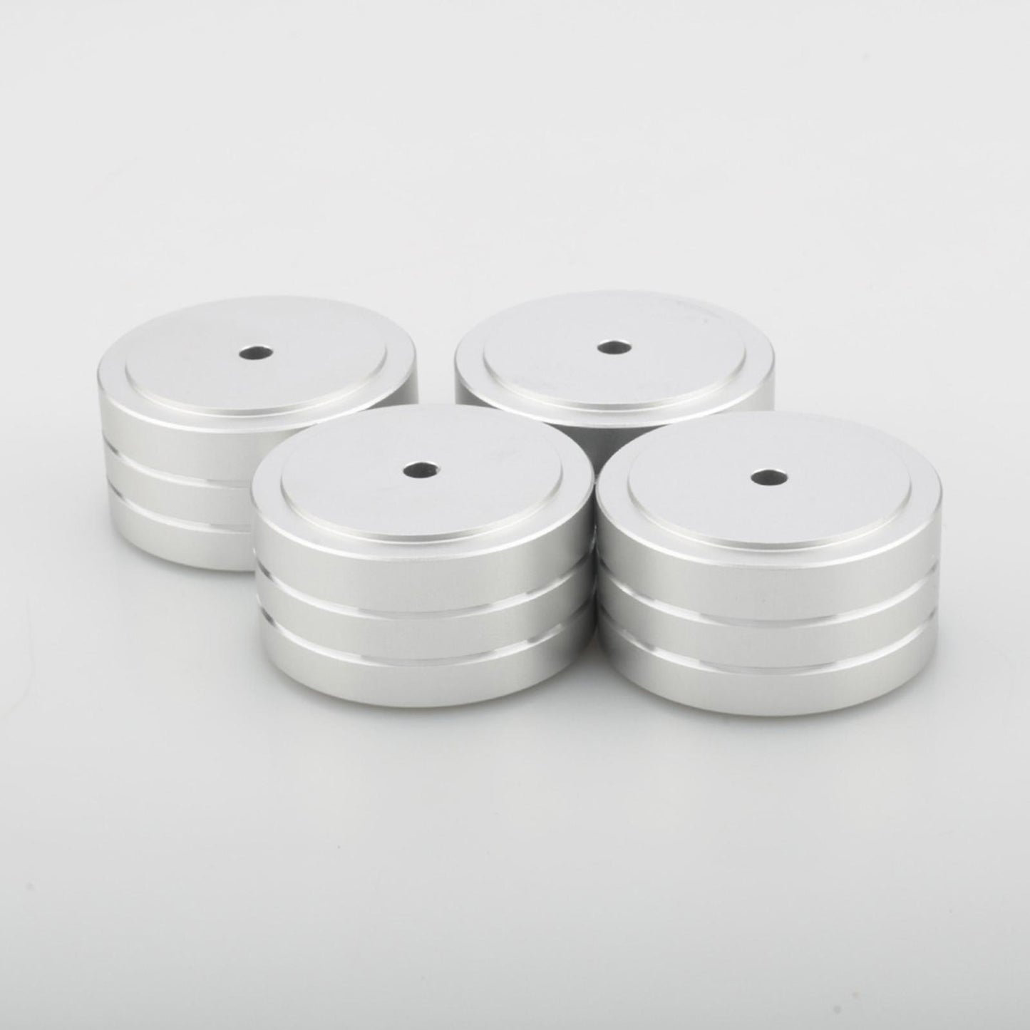 HiFi Aluminum Speaker Feet Shock Pad Spikes for Recorder DAC Devices Silver