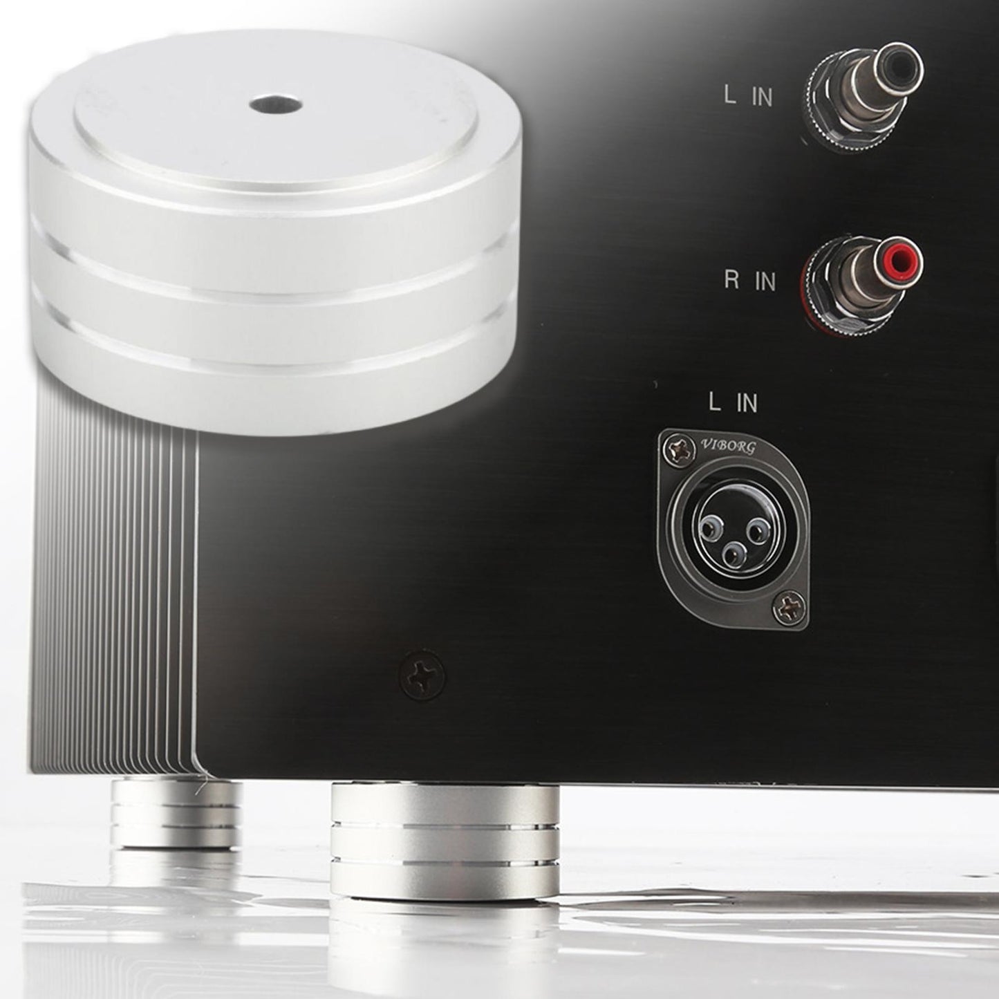 HiFi Aluminum Speaker Feet Shock Pad Spikes for Recorder DAC Devices Silver