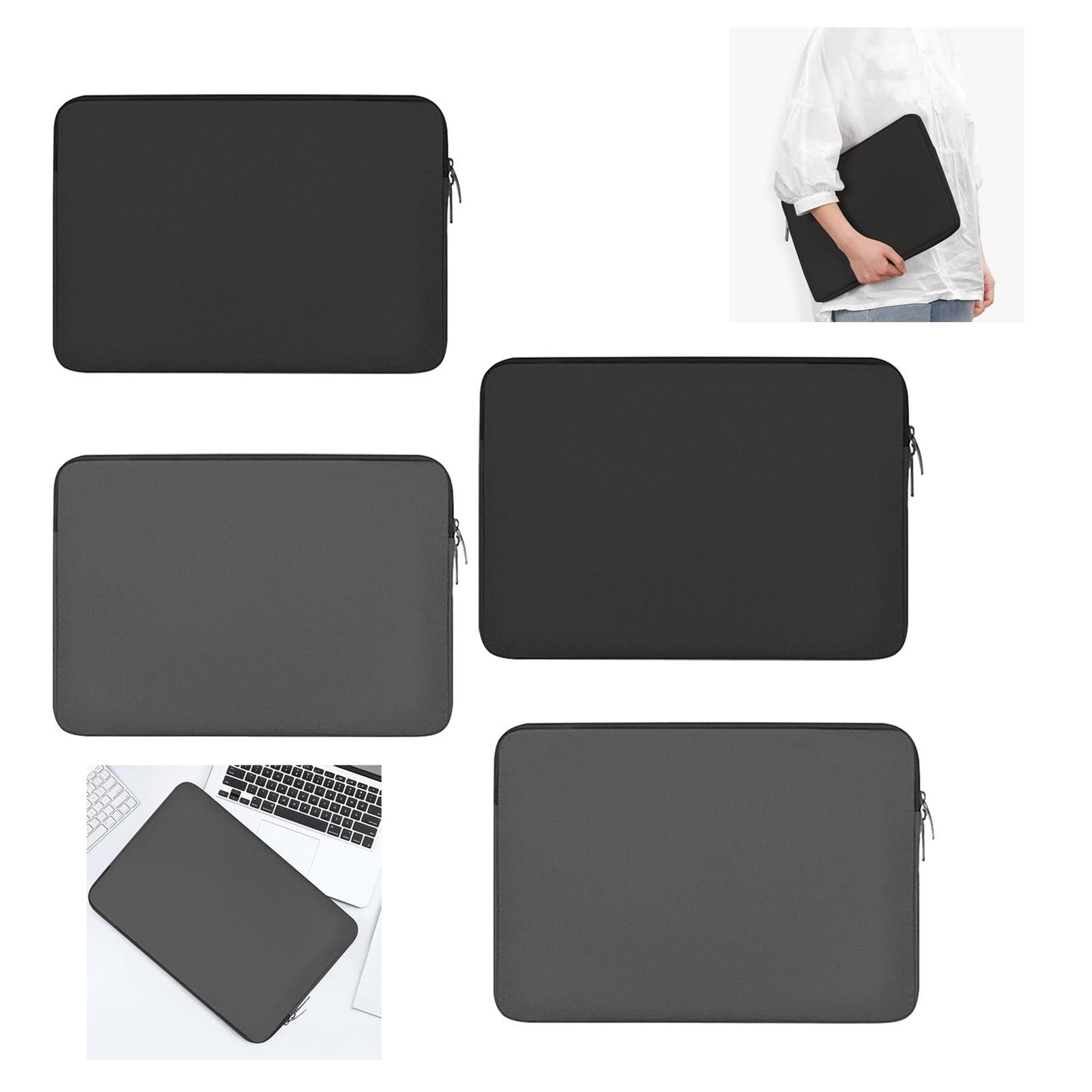 Portable Laptop Bag Travel Carrying Case Outdoor Lightweight Protective black 14inch